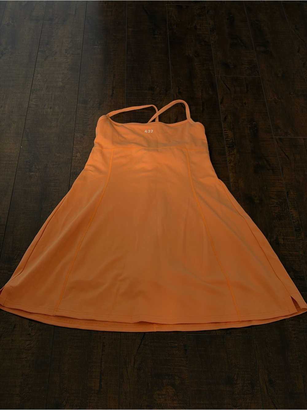 437 Women's Orange A-Line Strappy Dress